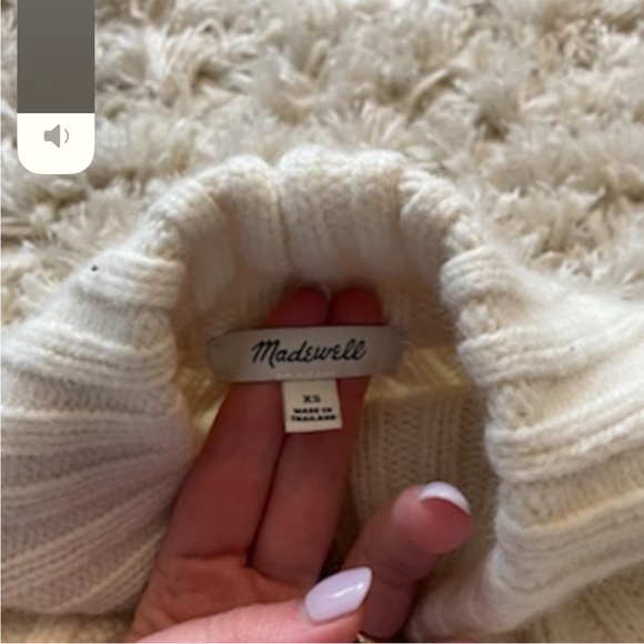 Madewell XS Ivory pointelle knit sweater mock neck - Picture 5 of 6